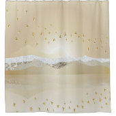 Golden Winter Sunset Berg Reflektion im Wasser Duschvorhang (Vorderseite)