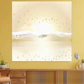 Golden Winter Sunset Berg Reflektion im Wasser Leinwanddruck (Insitu (Wohnzimmer))