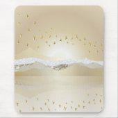 Golden Winter Sunset Berg Reflektion im Wasser Mousepad (Vorne)