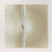 Golden Winter Sunset Berg Reflektion im Wasser Puzzle (Horizontal)