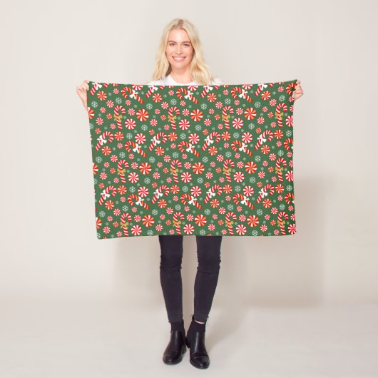 Golden Winter Sweet Snowfall Candy Cane Fleecedecke (Beispiel)