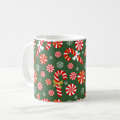 Golden Winter Sweet Snowfall Candy Cane Kaffeetasse (Vorderseite Links)