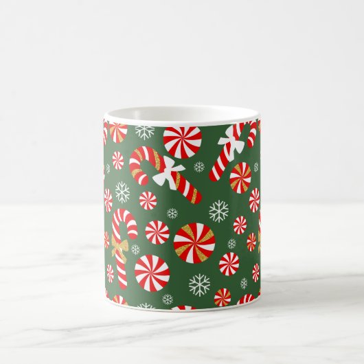 Golden Winter Sweet Snowfall Candy Cane Kaffeetasse (Mittel)