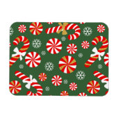 Golden Winter Sweet Snowfall Candy Cane Magnet (Horizontal)