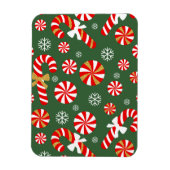 Golden Winter Sweet Snowfall Candy Cane Magnet (Vertikal)