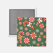 Golden Winter Sweet Snowfall Candy Cane Magnet (Vorderseite/Rückseite)