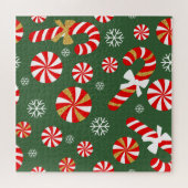 Golden Winter Sweet Snowfall Candy Cane Puzzle (Horizontal)