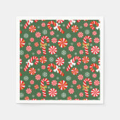 Golden Winter Sweet Snowfall Candy Cane Serviette (Vorderseite)