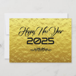 Golden wish card New Year with arabesque Feiertagskarte