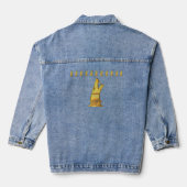 Golden Wolf Head Damen Denim Jacke (Rückseite)
