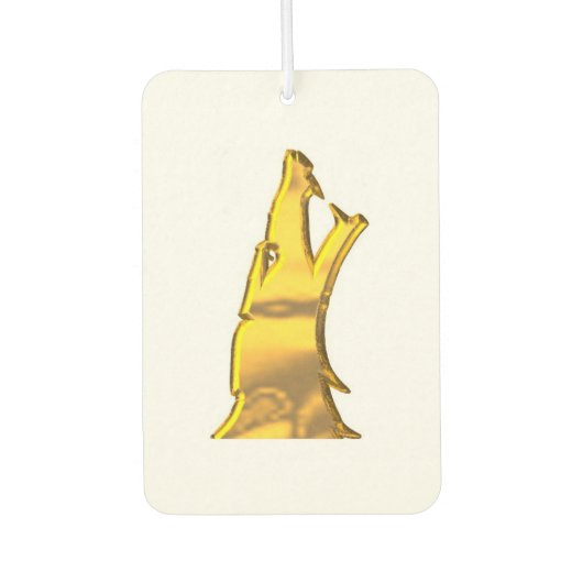 Golden Wolf Head Frischluftkühler Autolufterfrischer (Vorderseite)