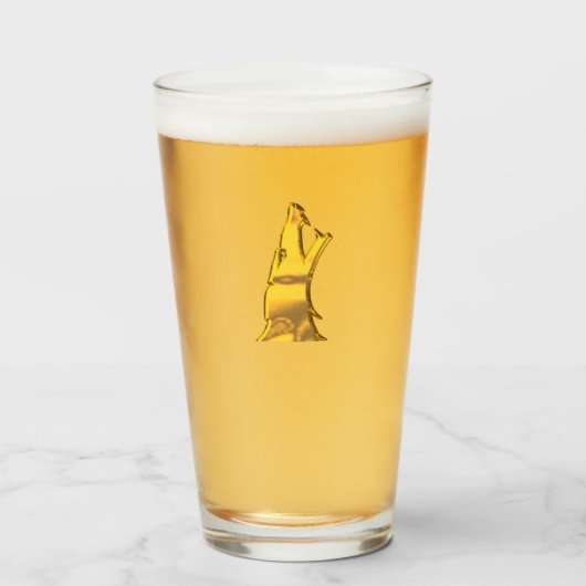 Golden Wolf Head Glaswäscher Glas (Vorne (Gefüllt))