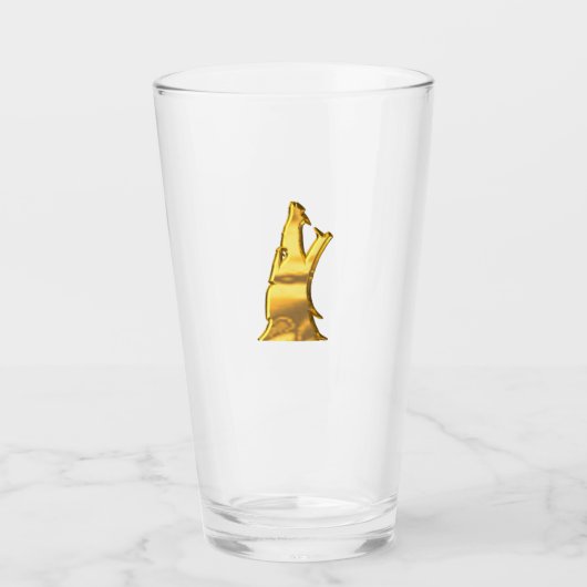 Golden Wolf Head Glaswäscher Glas (Vorderseite)