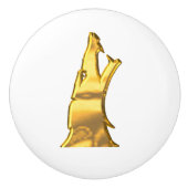 Golden Wolf Head Keramik Drehknopf Keramikknauf (Vorderseite)