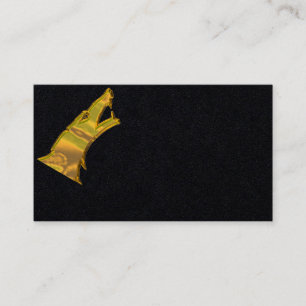 Golden Wolf Head Premium-Schwarze Visitenkarte gen