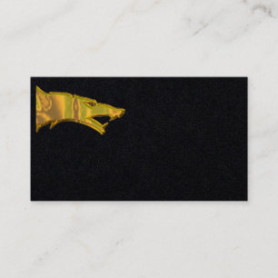 Golden Wolf Head Premium Schwarze Visitenkarte hor