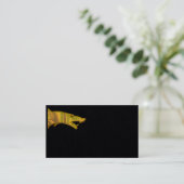 Golden Wolf Head Premium Schwarze Visitenkarte hor (Stehend Vorderseite)