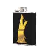 Golden Wolf Kopf schwarz gewickelter Kolben Flachmann (Links)