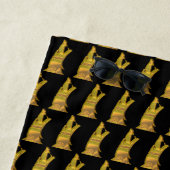 Golden Wolf Kopf schwarzes Strandtuch (Beispiel)