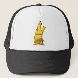Golden Wolf Kopf weiße und schwarze Schaumstoff-Tr Truckerkappe