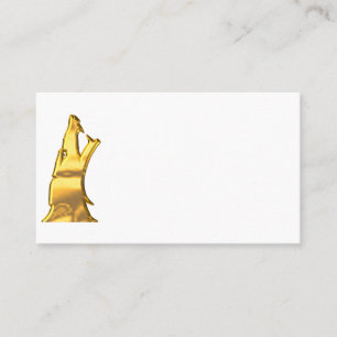 Golden Wolf Kopf weiße Visitenkarte vertikal