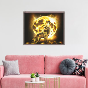 Golden Wolf Leinwanddruck
