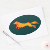Golden Wolf Ovaler Aufkleber (Umschlag)