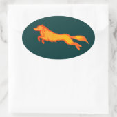 Golden Wolf Ovaler Aufkleber (Tasche)