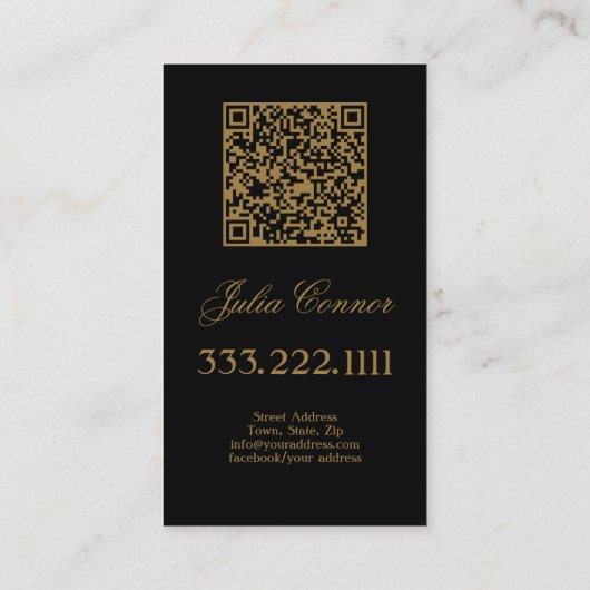 Golden Wolf Portrait Luxuriöse Black Business Card Visitenkarte (Rückseite)