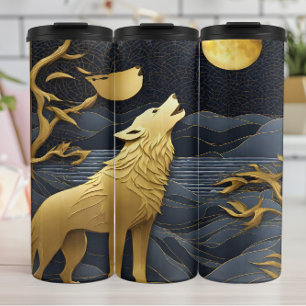 Golden Wolfs Mondserenade Thermosbecher