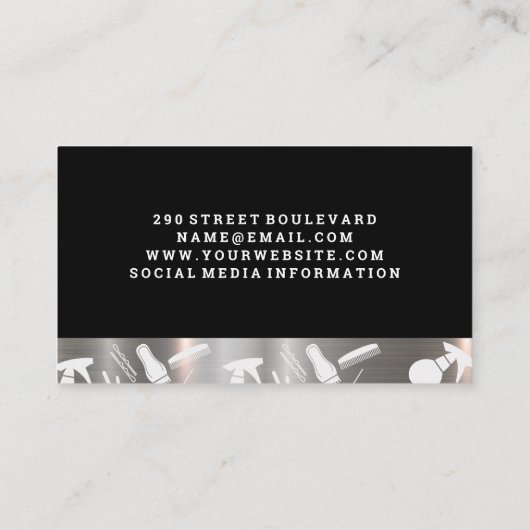 Golden Woman Hair Logo | Hair Stylist Beauty Visitenkarte (Rückseite)