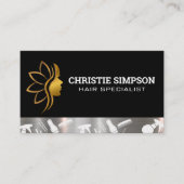 Golden Woman Hair Logo | Hair Stylist Beauty Visitenkarte (Vorderseite)