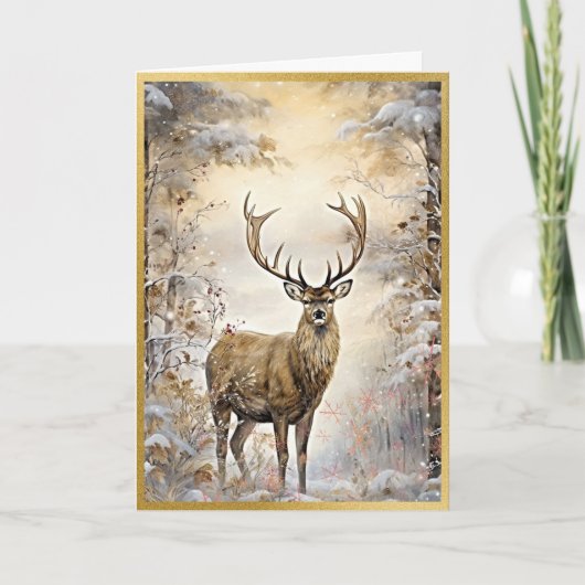 Golden Woodland Elk Beauty Karte (Vorderseite)