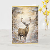 Golden Woodland Elk Beauty Karte (Gelbe Blume)