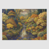 Golden Woodland Garden Stream Decoupage Seidenpapier (Vorderseite)