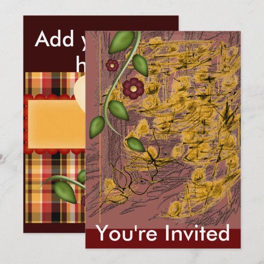 Golden Woods Einladung (Vorne/Hinten)