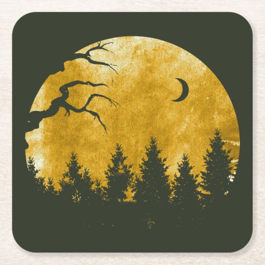 Golden Woods Rechteckiger Pappuntersetzer (Vorderseite)