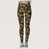 Golden Workout Carnation Luxury Gifts For Grandma Leggings (Vorderseite)