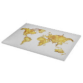 Golden World Map Kitchenmesser Koch Schneidebrett (Ecke)
