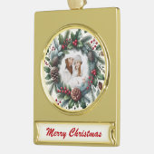 Golden Wreath – Customizable Christmas Keepsake Banner-Ornament Gold (Links)