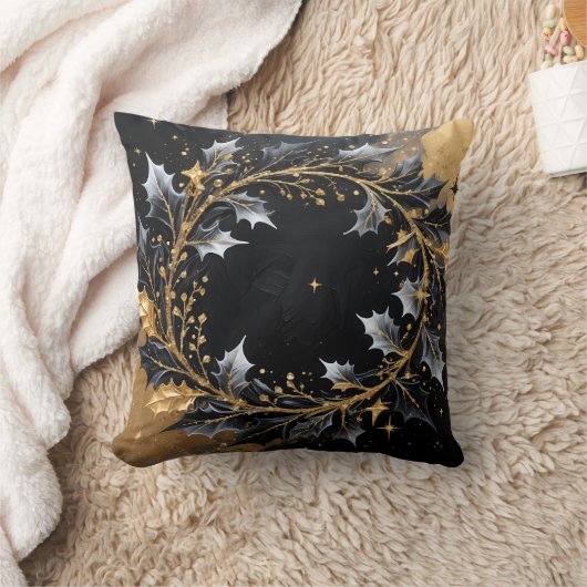 Golden Wreath Glamour Throw Pillow Kissen (Decke)