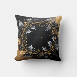 Golden Wreath Glamour Throw Pillow Kissen