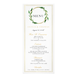 Golden Wreath Wedding Menu Werbekarte
