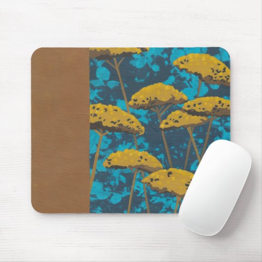 Golden Yarrow Garden mit blauem Hintergrund Mousepad (Mit Mouse)