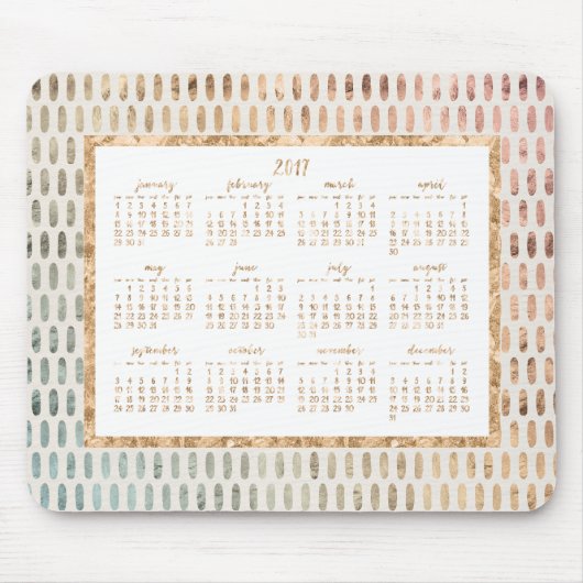 Golden Yearly 2017 Calendar Mouse Pads Light Mousepad (Vorne)