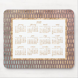 Golden Yearly 2017 Calendar Mouse Pads Rose Mousepad