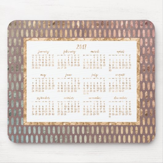 Golden Yearly 2017 Calendar Mouse Pads Rose Mousepad (Vorne)