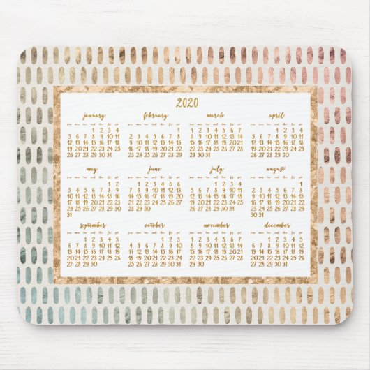 Golden Yearly 2020 Calendar Mouse Pads Light Mousepad (Vorne)