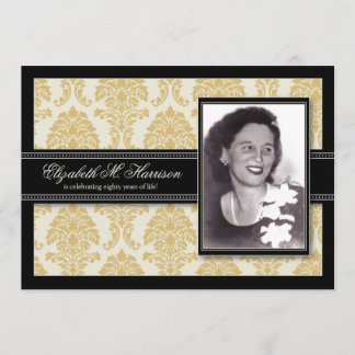 Golden Years Damask Geburtstagsparty Invite (Gold) Einladung
