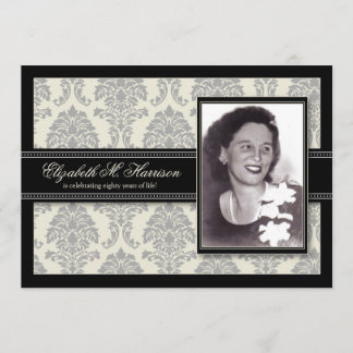 Golden Years Damask Geburtstagsparty Invite (Silbe Einladung
